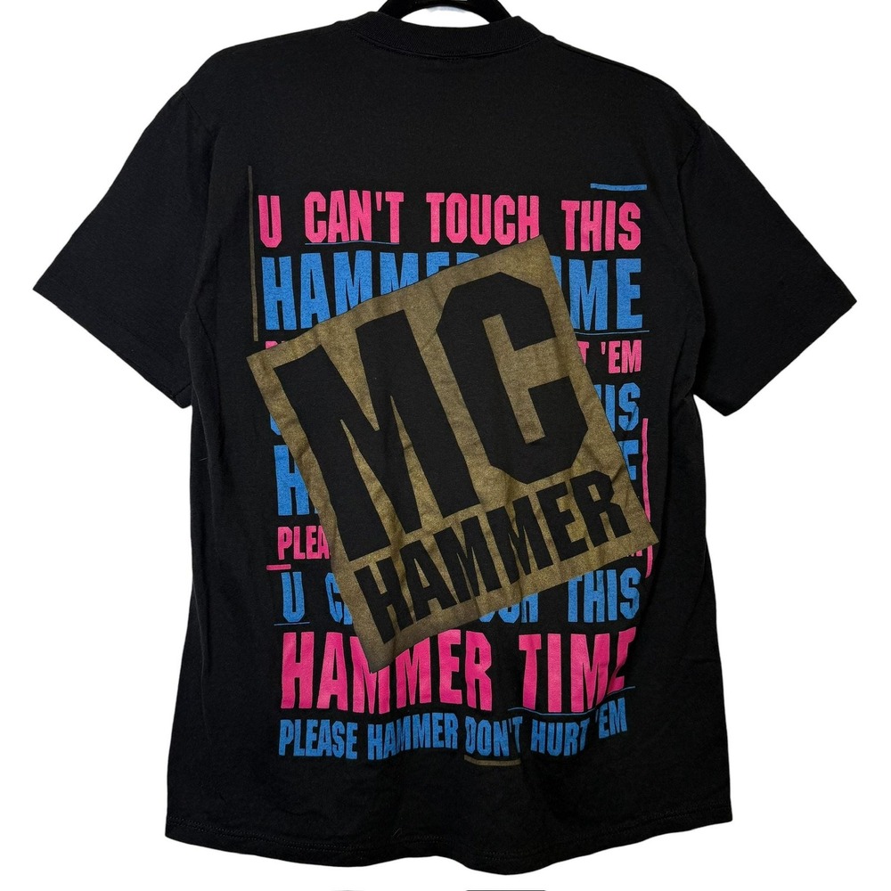 Vintage 1990 MC Hammer You Can't Touch This Shirt Size: Large Black Hip Hop Rap